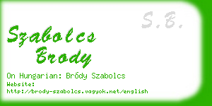 szabolcs brody business card